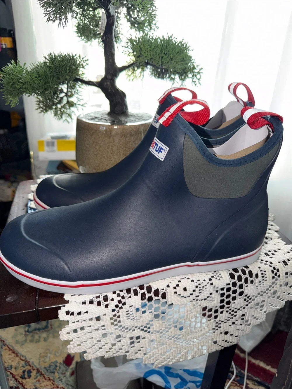 XTRATUF Men's Navy Waterproof Slip-On Rain & Snow Boot